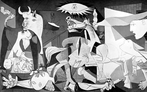 Tableau intitulé Guernica de Pablo Picasso, peint en 1934